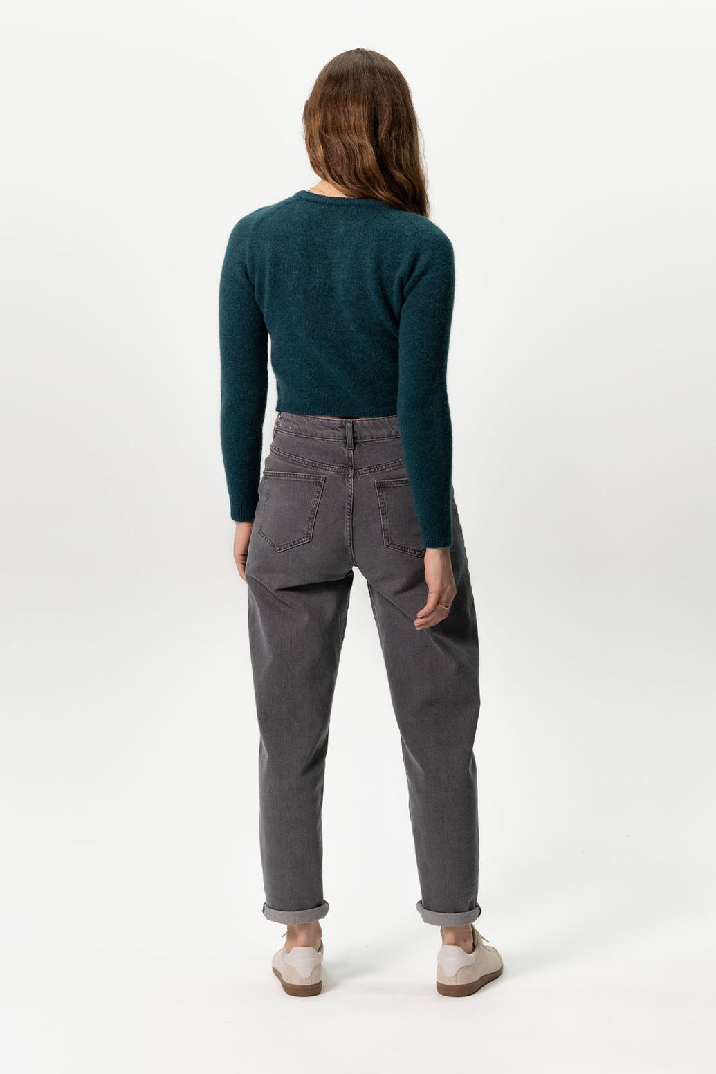 Bora donkergrijze high waist tapered jeans