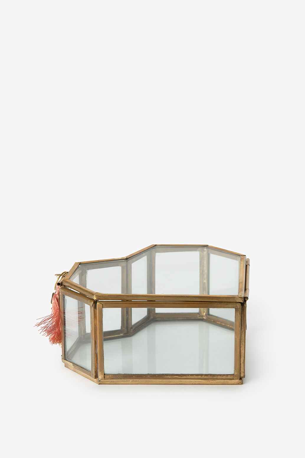 Gouden glazen box hart groot