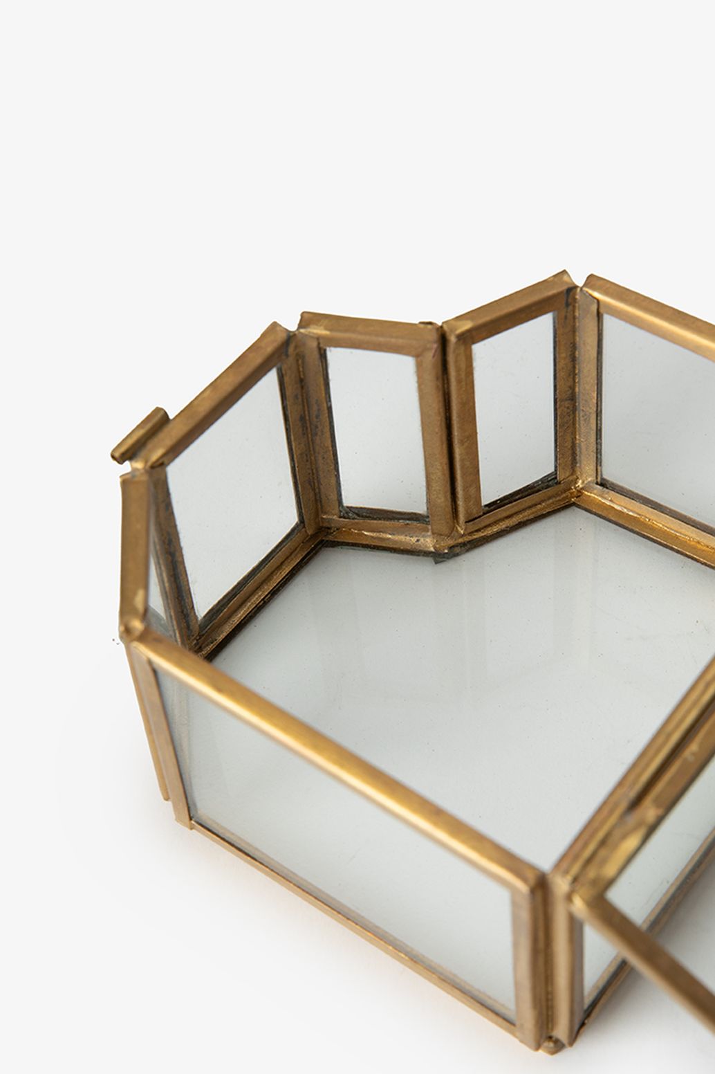 Glasschatulle Herz klein - goldfarben