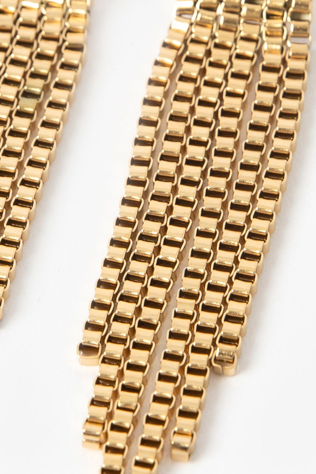 Gold plated lange schakel oorbellen