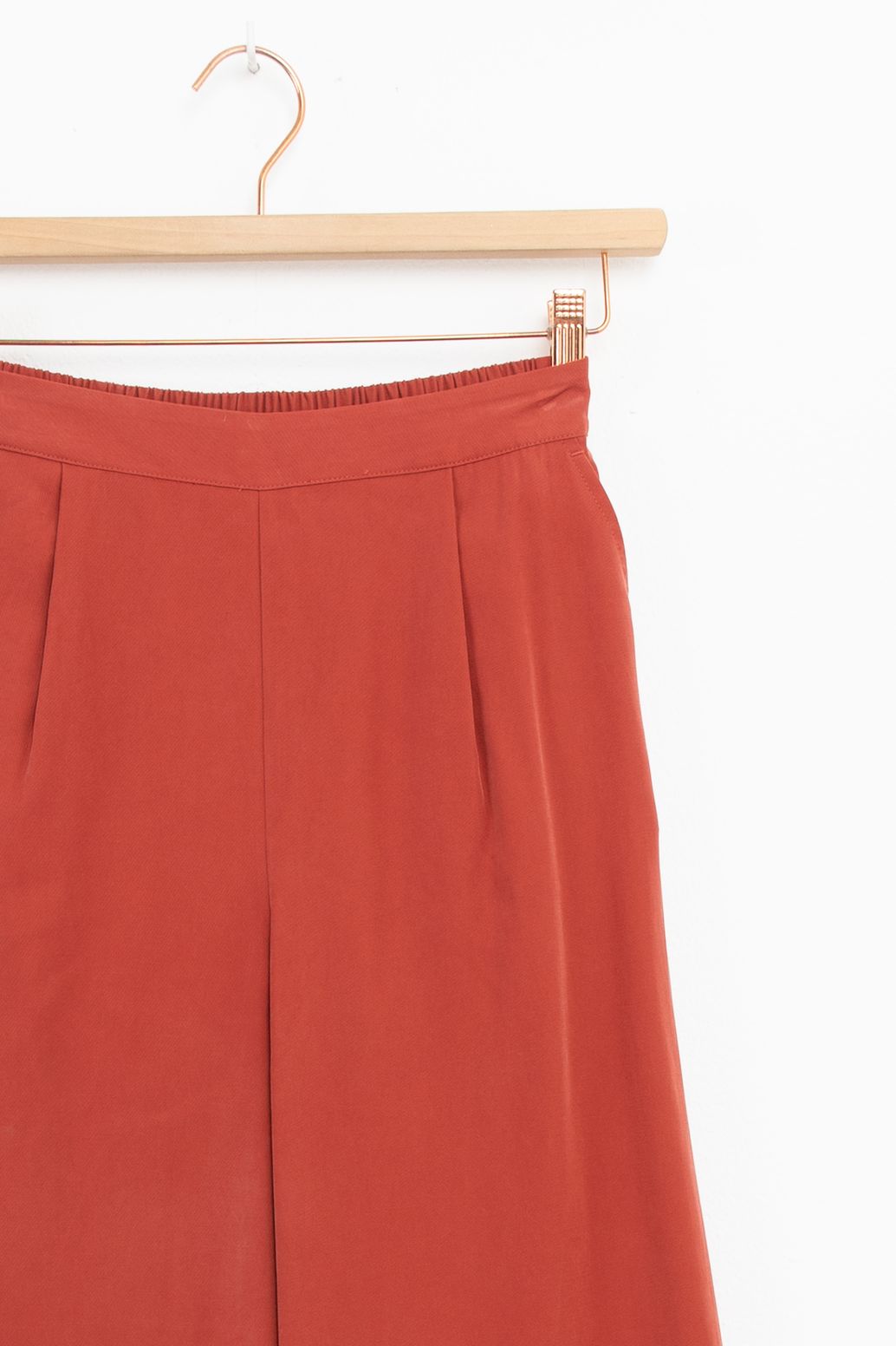 Pantalon jambes larges - rouge foncé