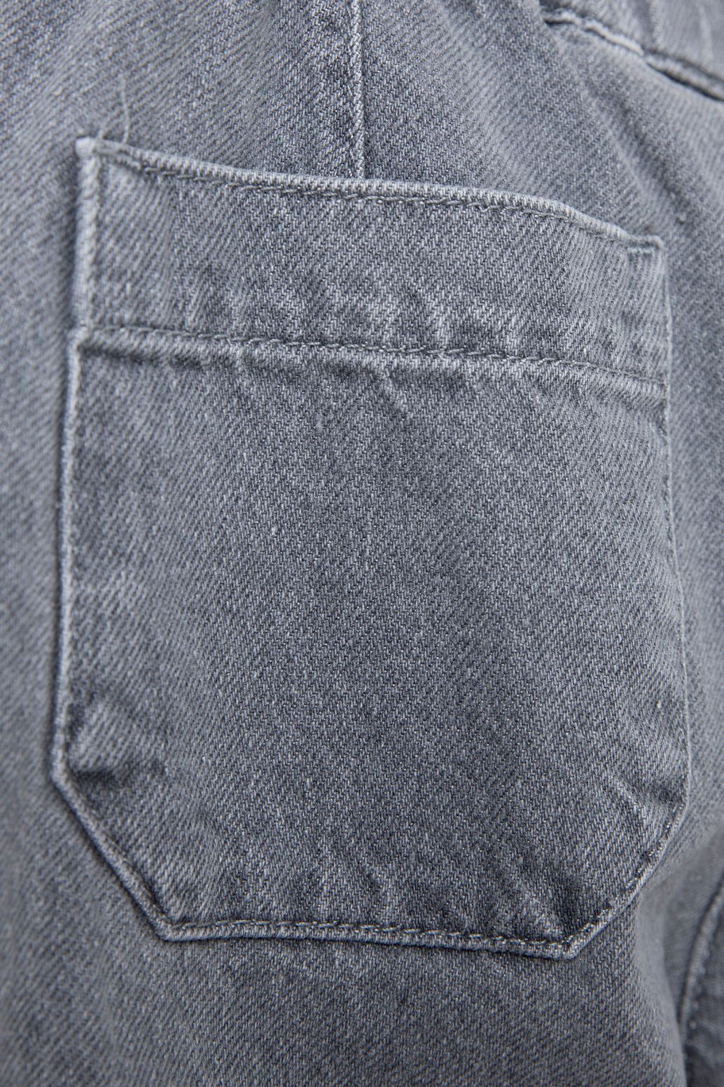 Grijze denim pull on broek met aantrekkoorden