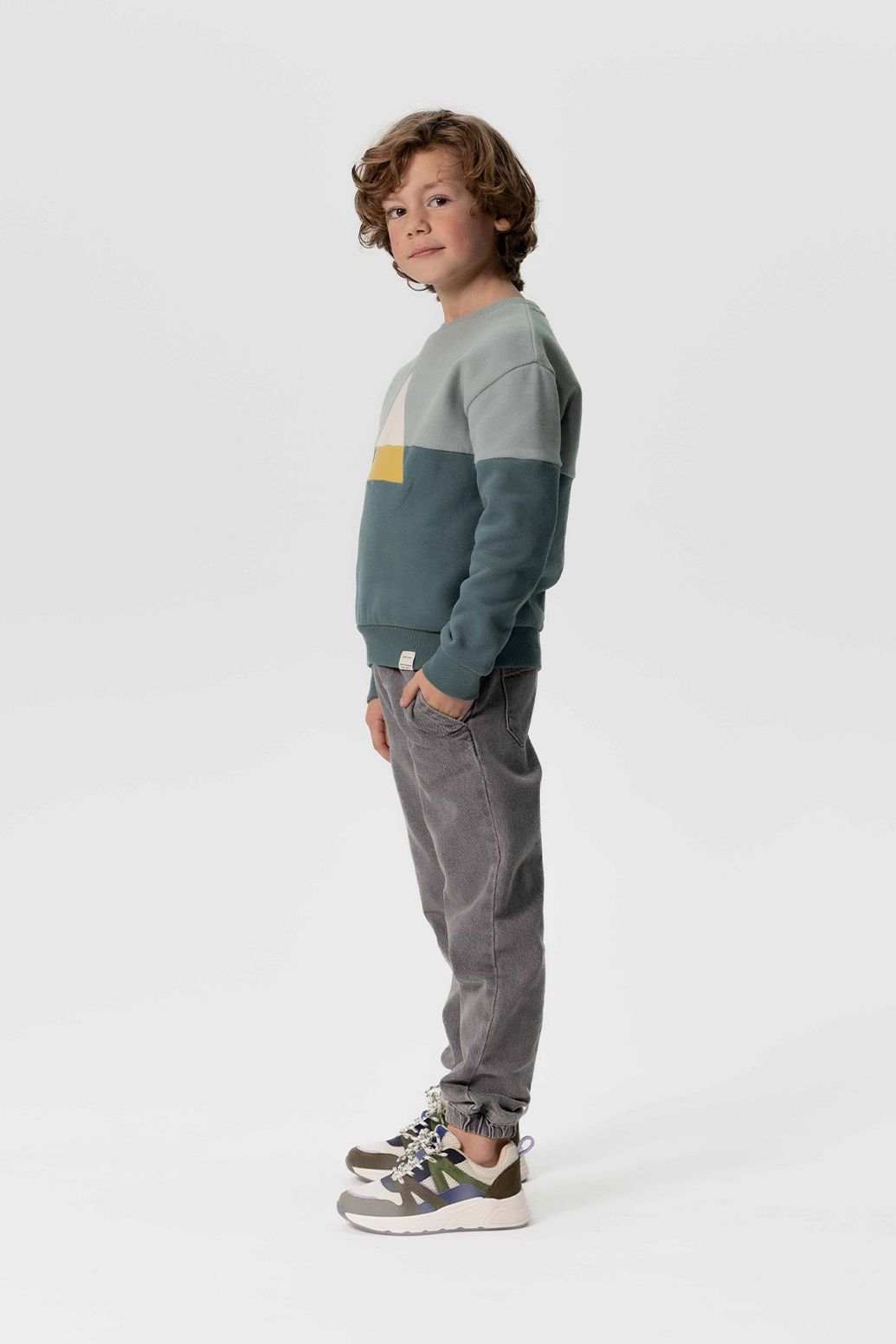 Pantalon pull-on denim avec cordon de serrage