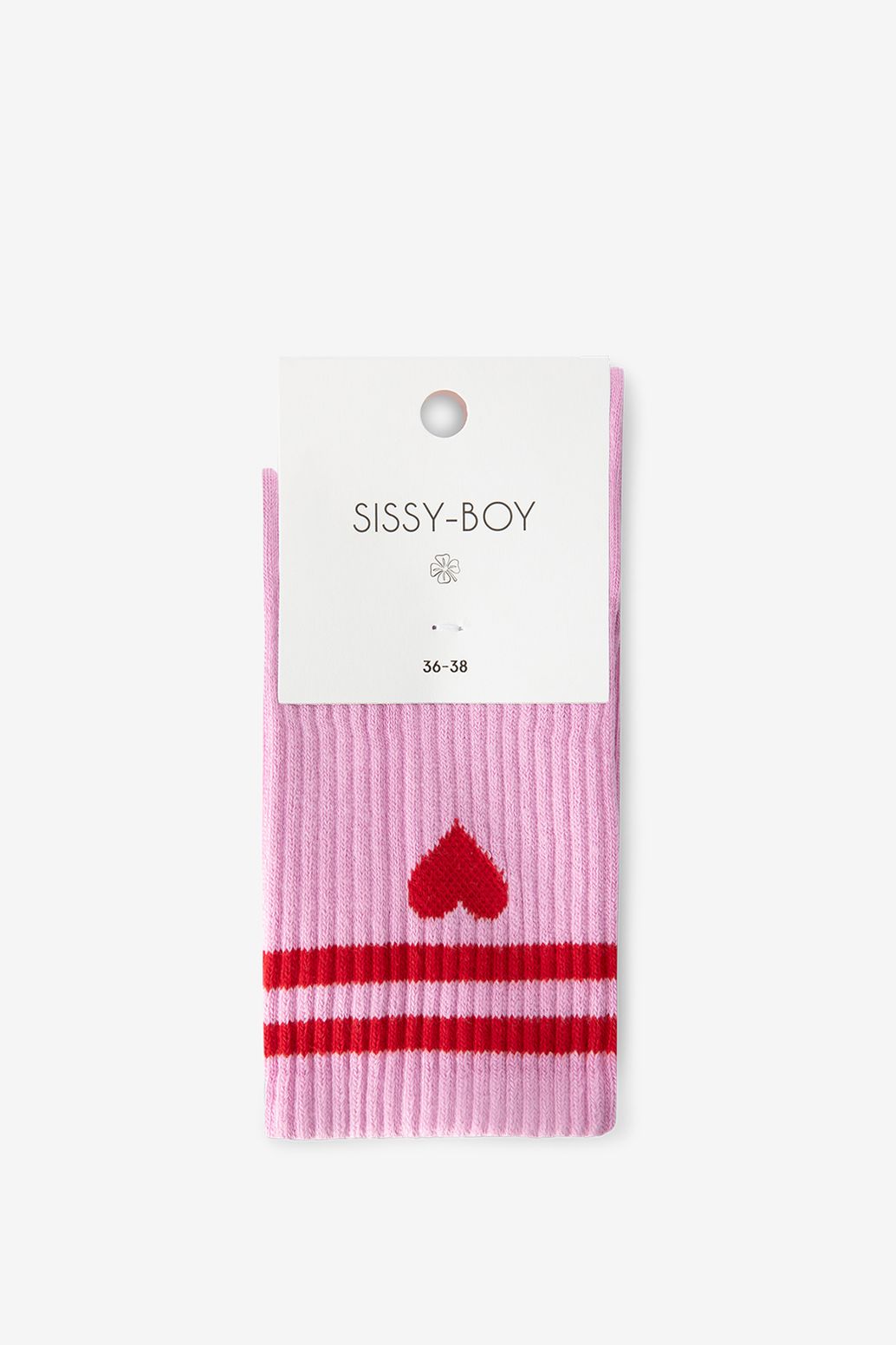 Chaussettes de sport avec cœur - rose