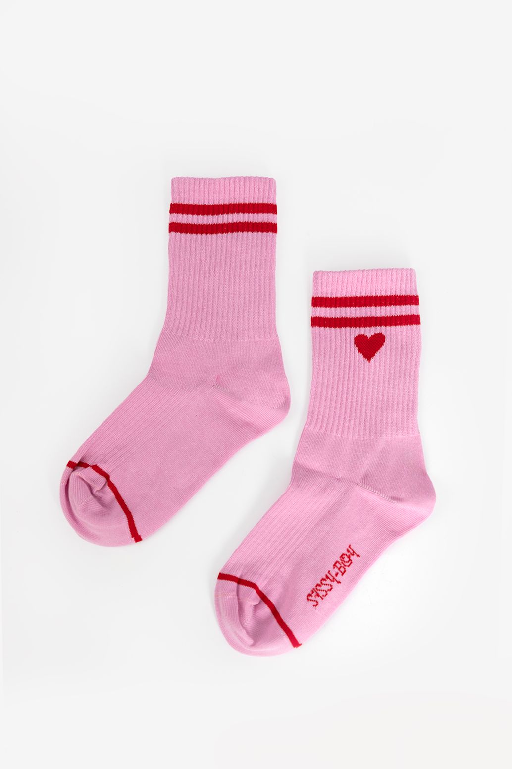 Chaussettes de sport avec cœur - rose