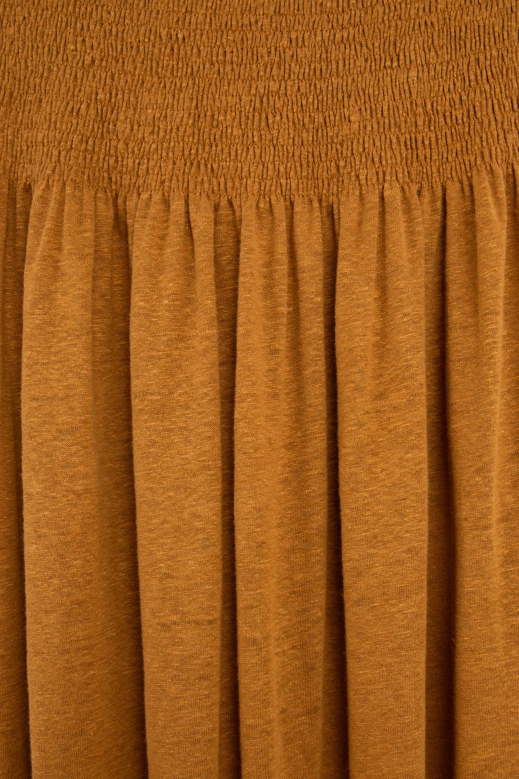 Goudbruine maxi rok met smock details