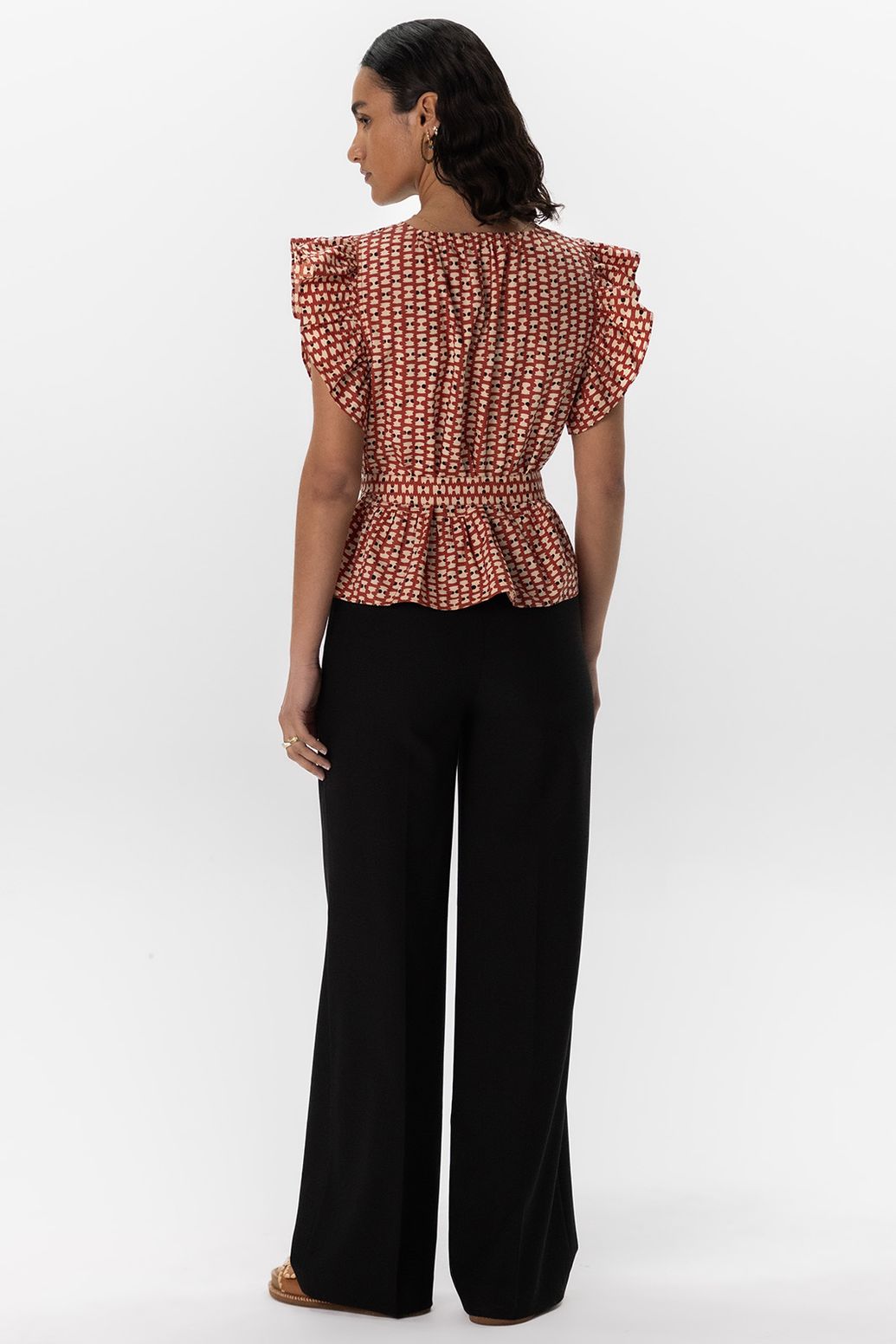 Pantalon jambes larges avec fermeture éclair - noir