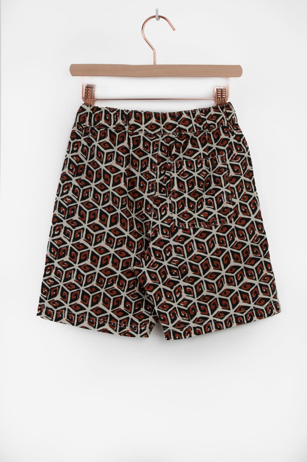 Short avec motif géométrique - rouge foncé