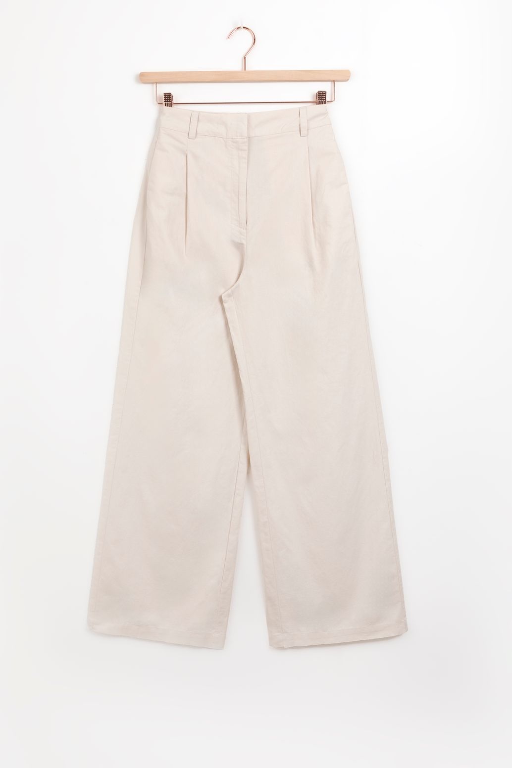 Off-white high waist wide leg linnen pantalon