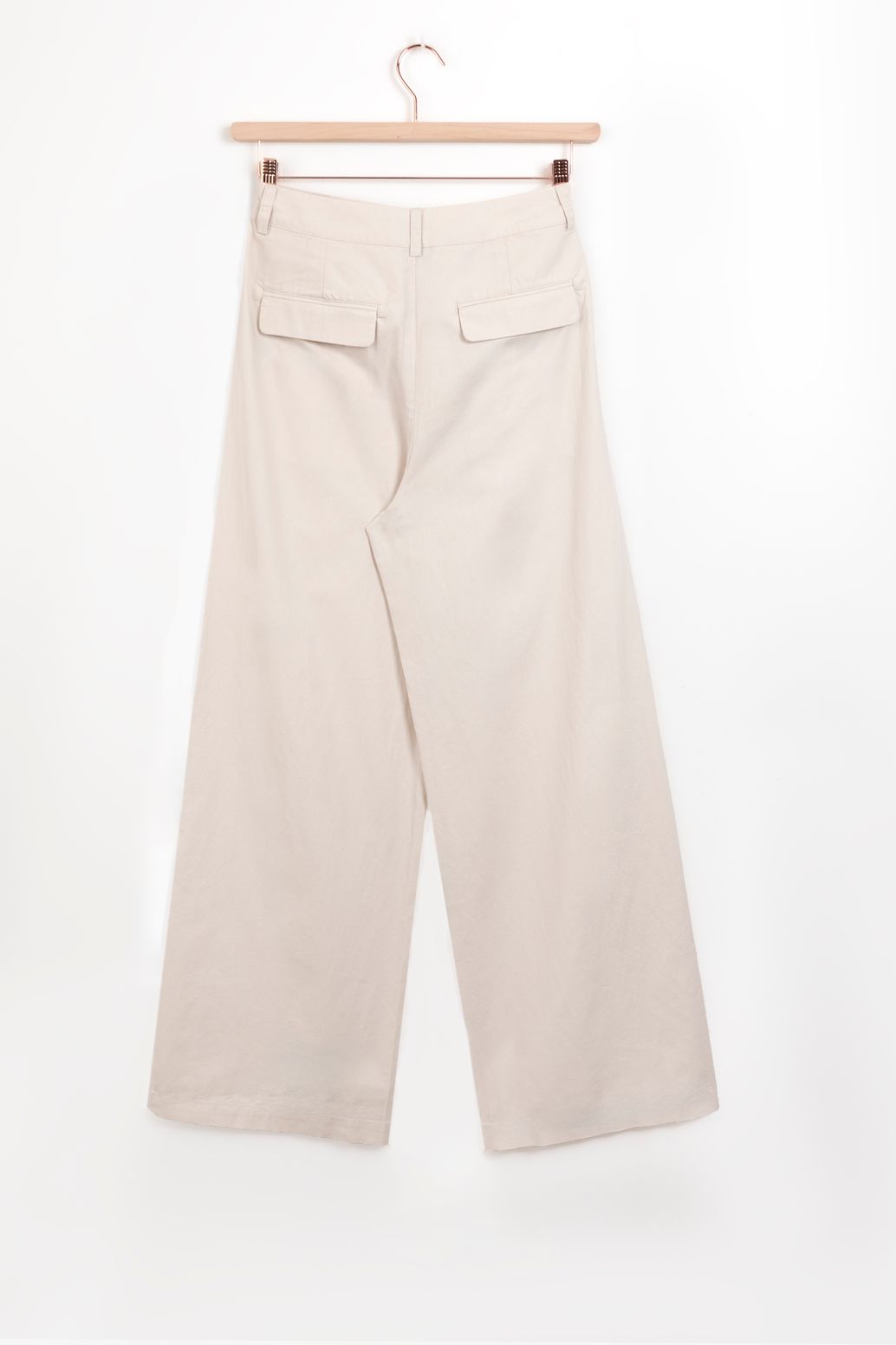 Off-white high waist wide leg linnen pantalon