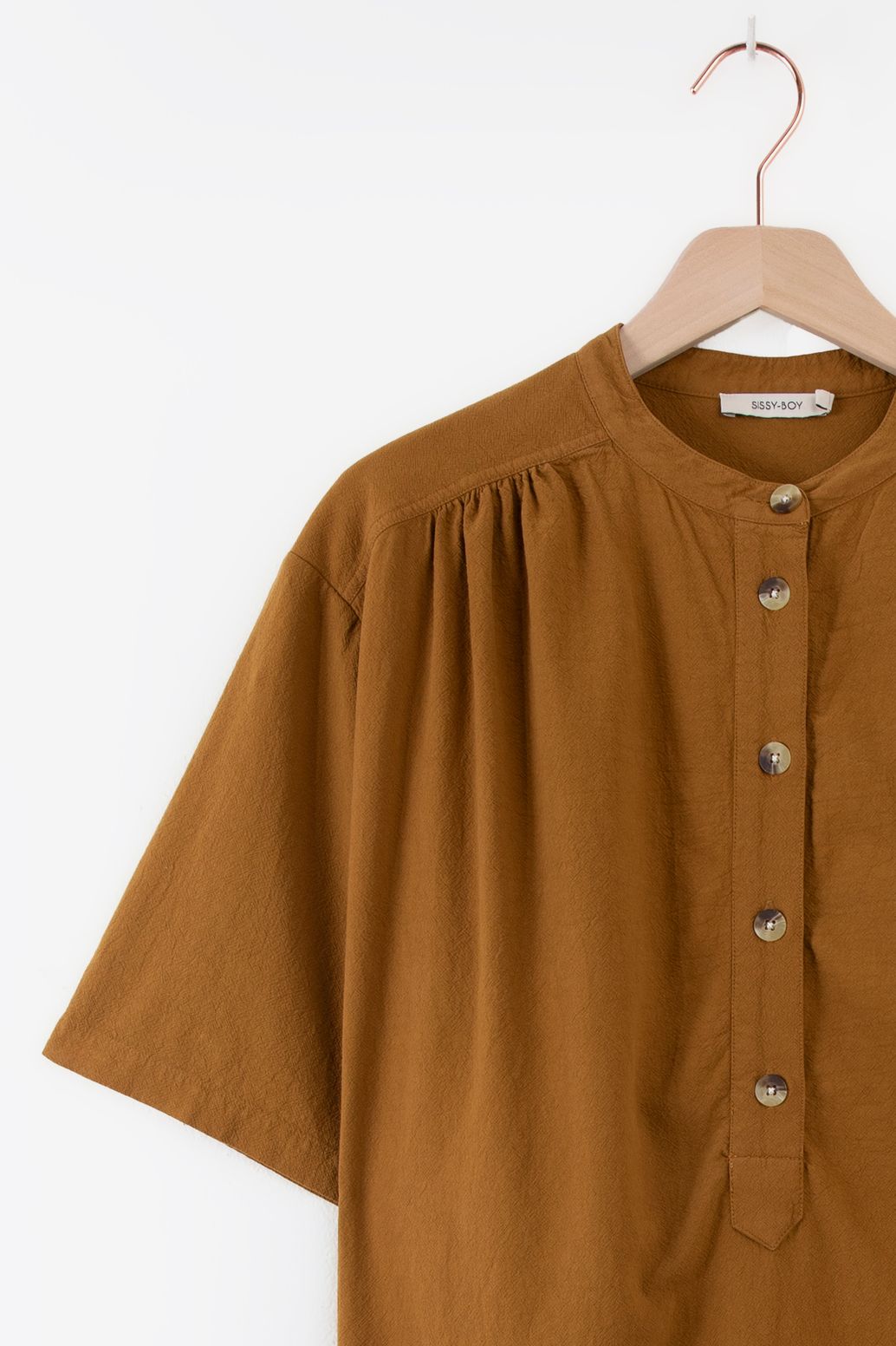 Goudbruine midi jurk