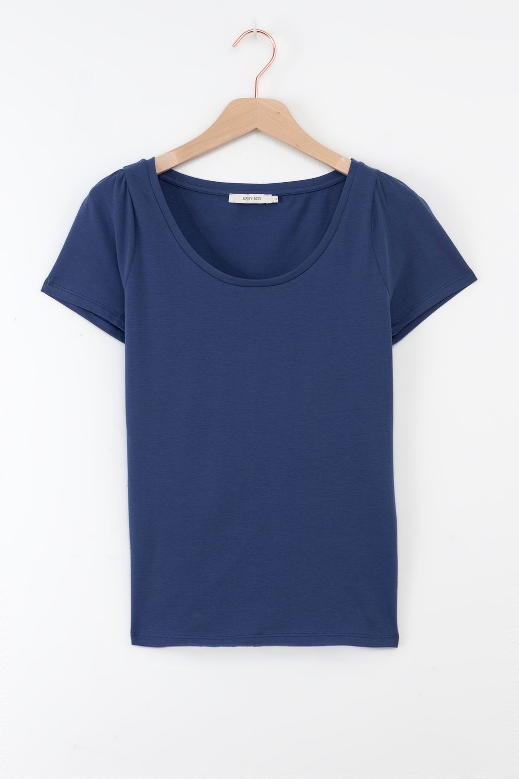 Blauw T-shirt met ronde hals