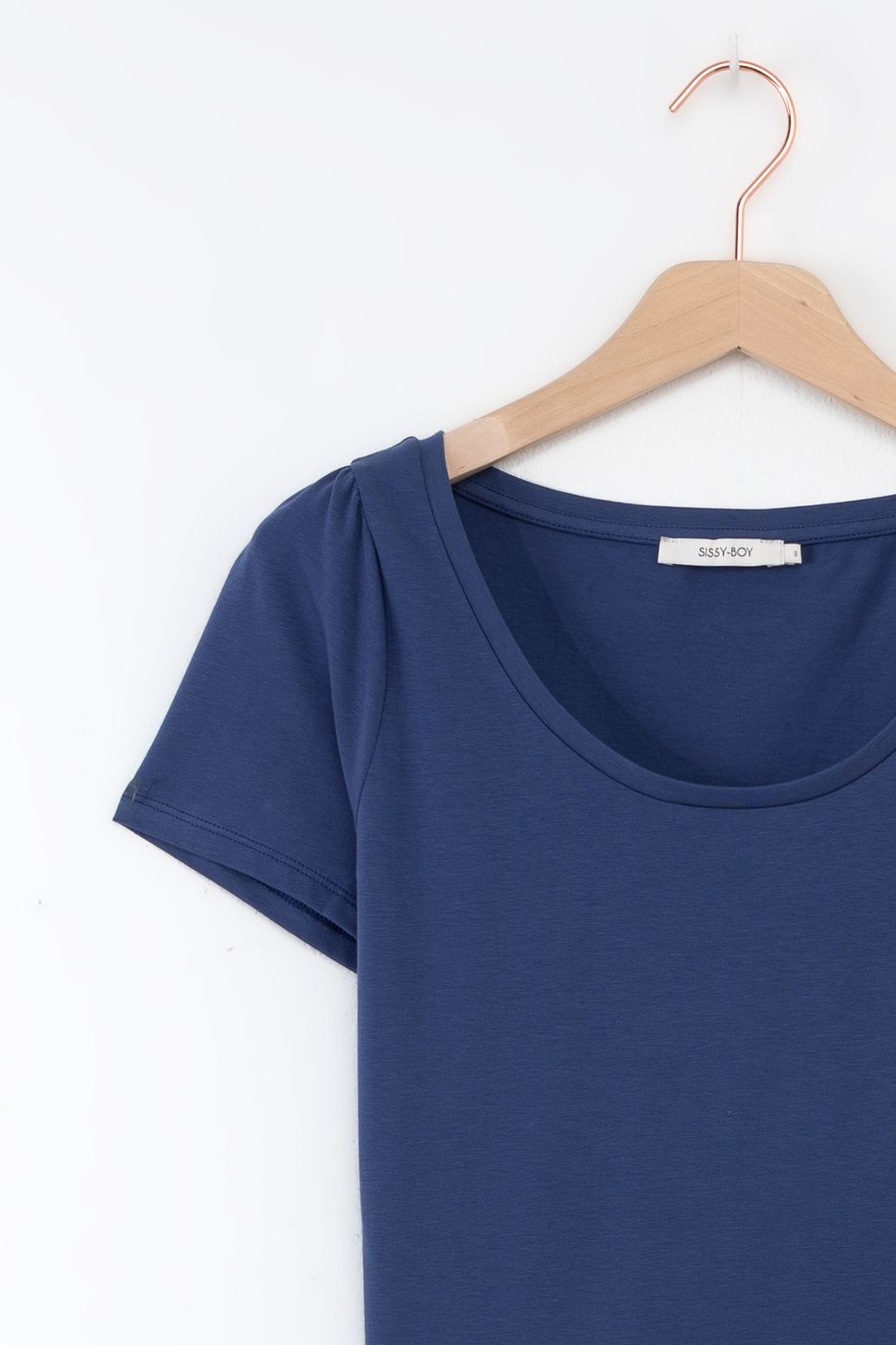 Blauw T-shirt met ronde hals