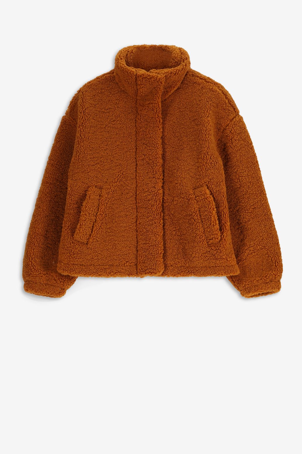 Veste courte duveteuse - marron