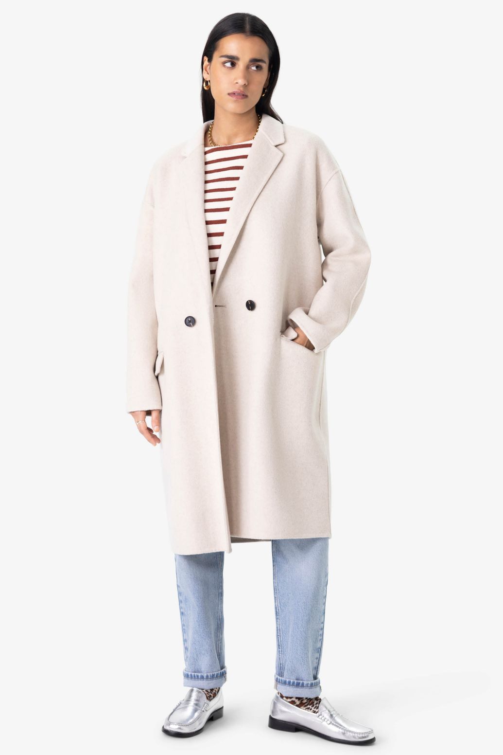 Wollmantel - beige