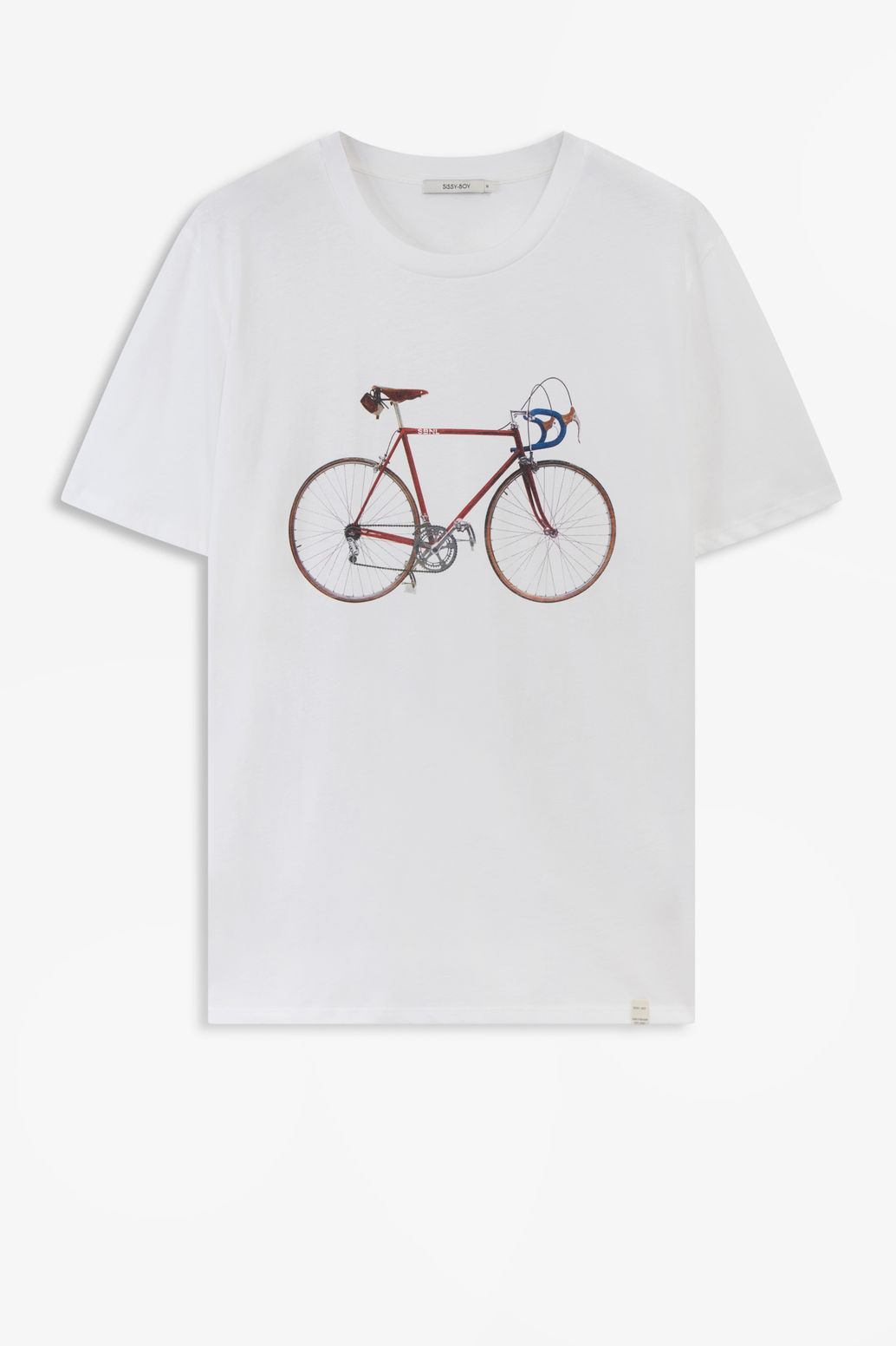 T-Shirt mit Fahrrad-Print - weiß
