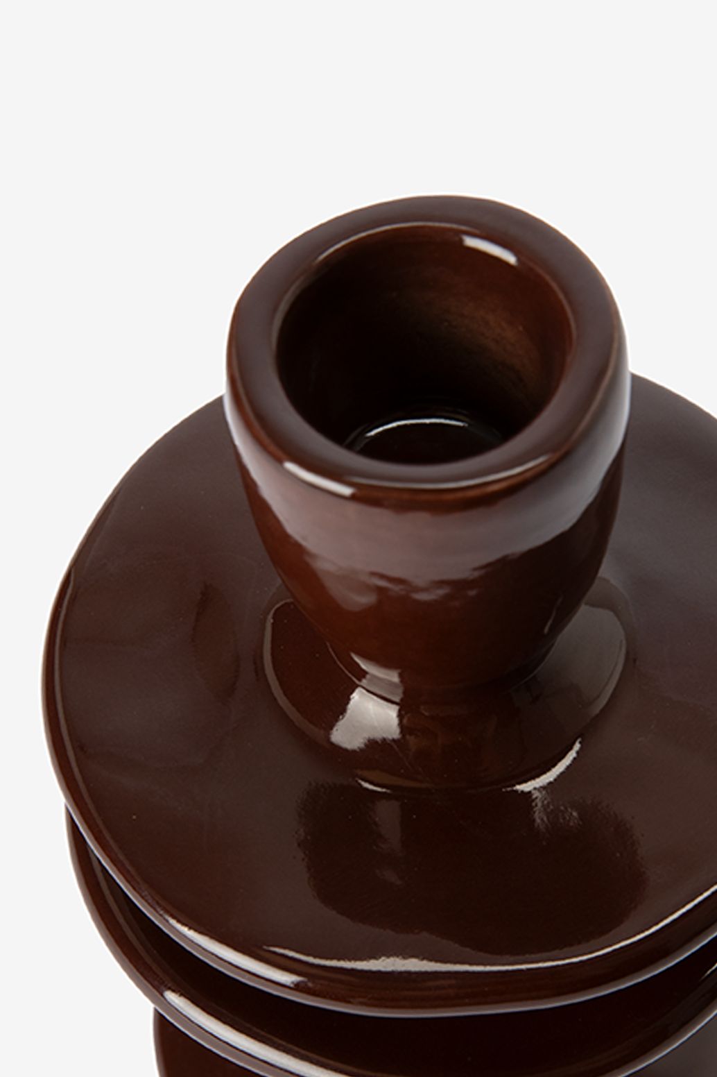 Bougeoir medium ondulé - marron