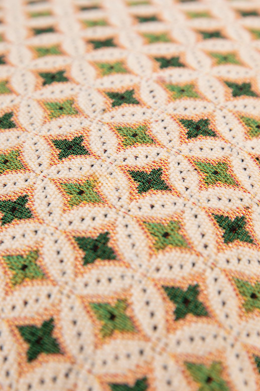 Groen geruit jacquard kussen