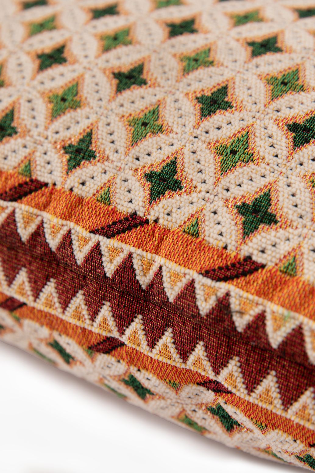 Coussin jacquard à carreaux - vert