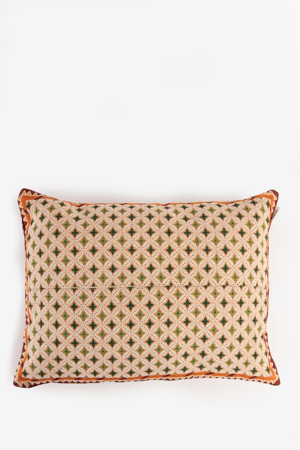 Groen geruit jacquard kussen