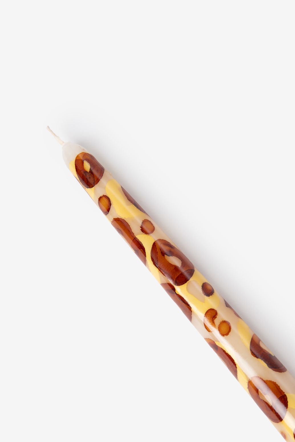 Kerzen mit Leoprint 25 cm - weiß