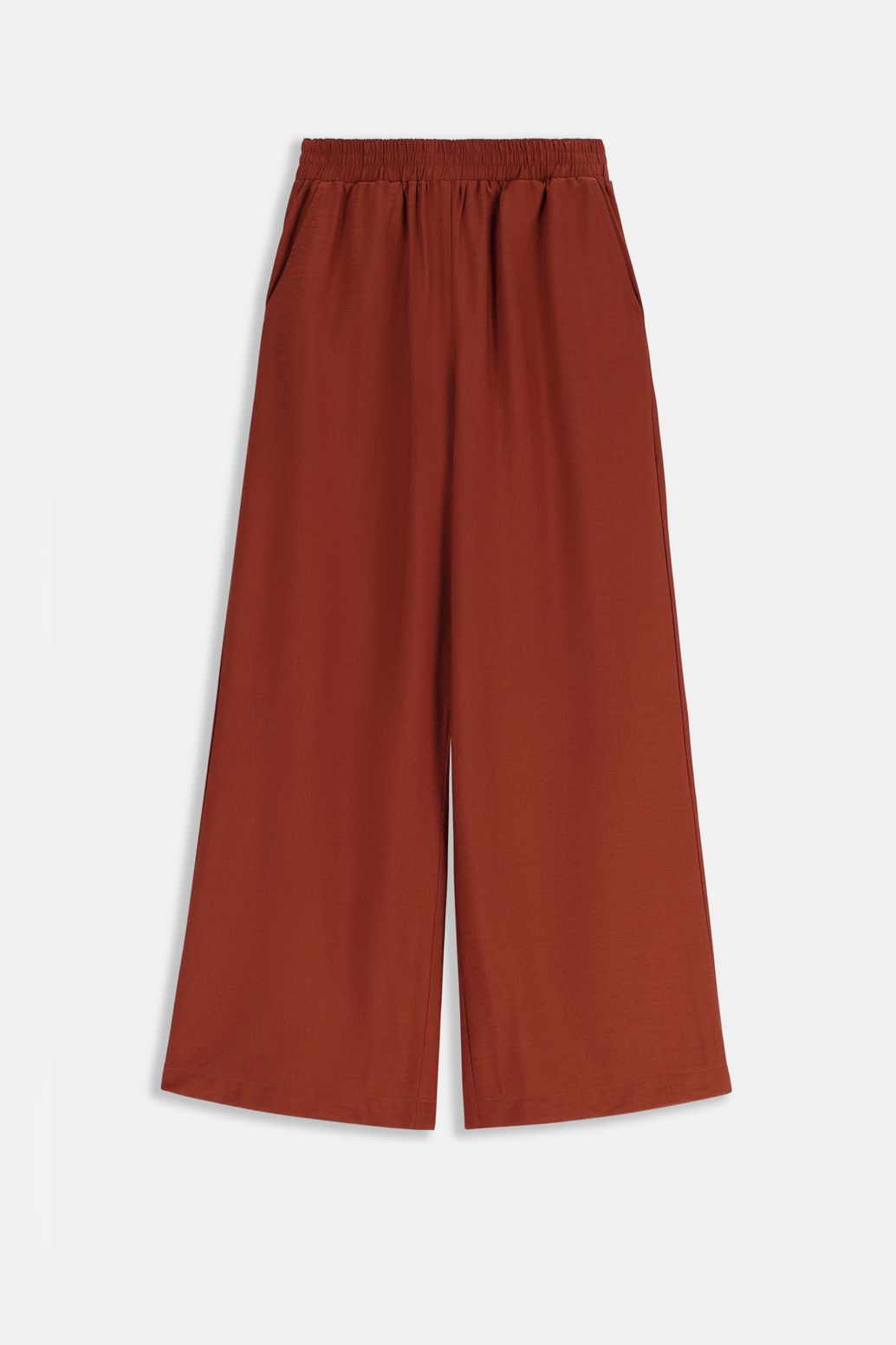 Weite Stoffhose - braun