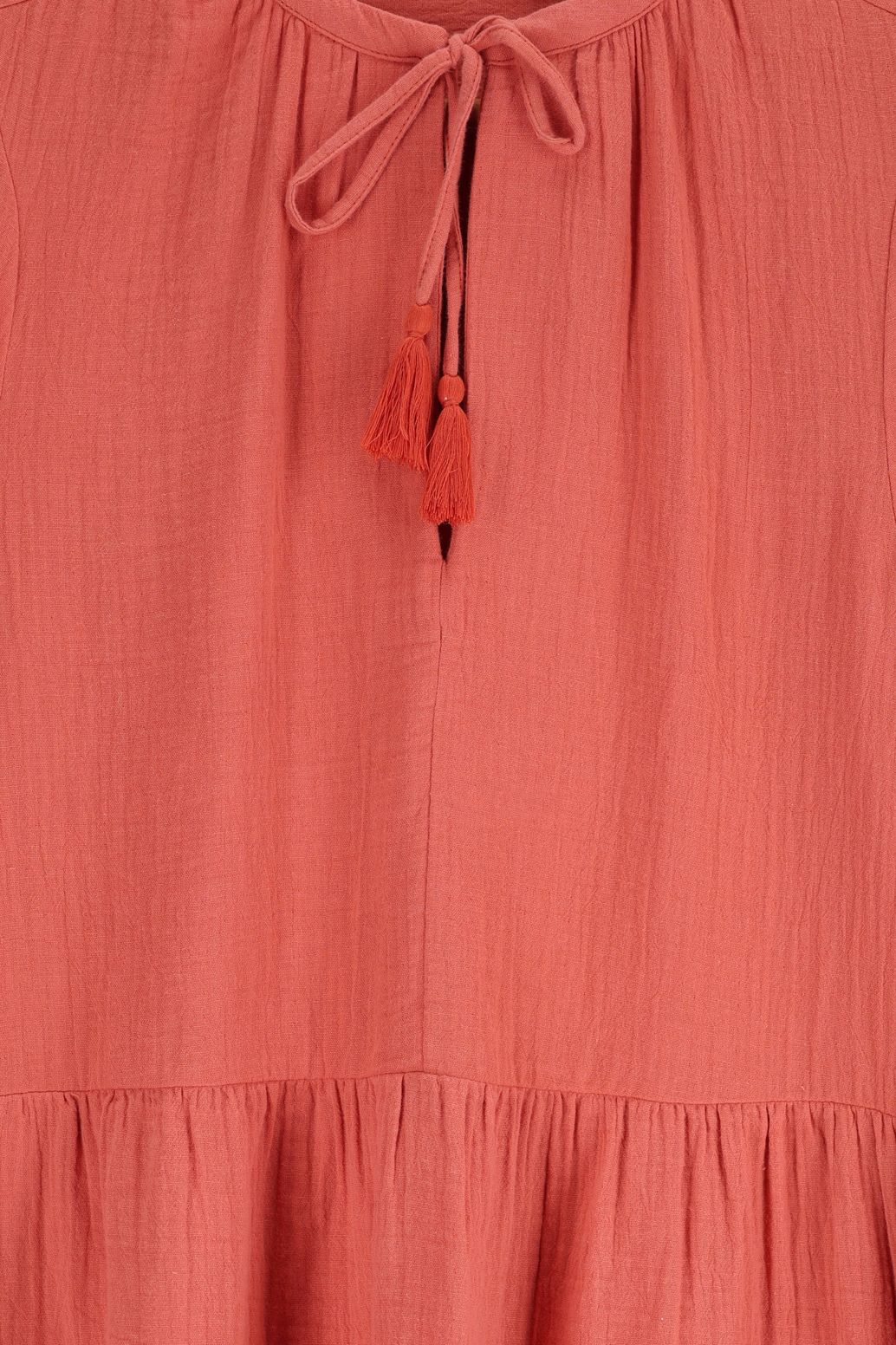 Musselin-Kleid mit Stickerei - orange