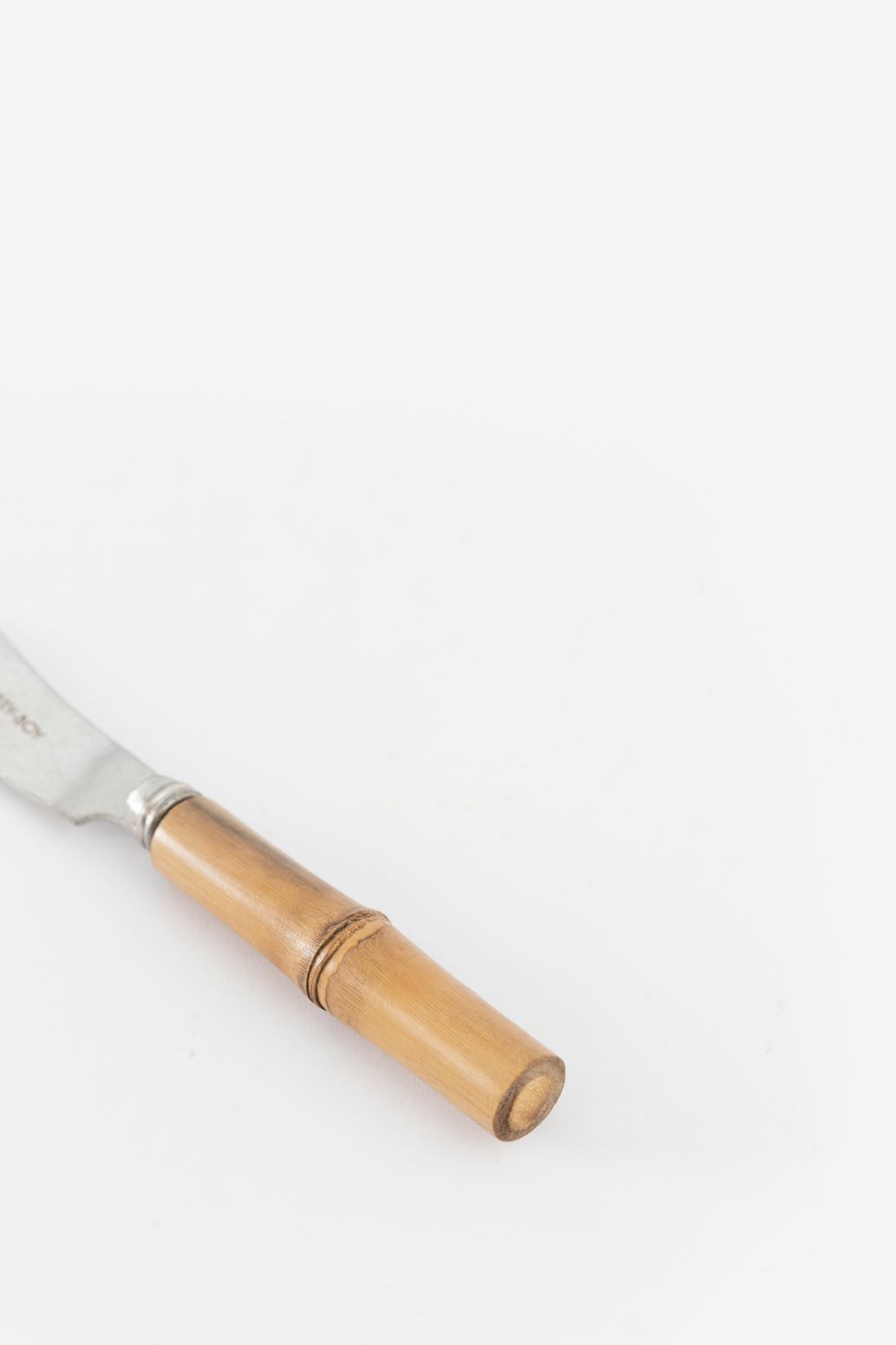 Zilver botermesje met bamboe handvat