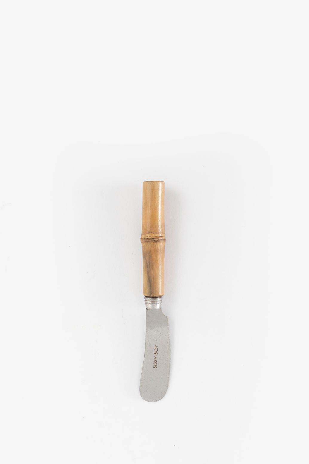 Zilver botermesje met bamboe handvat