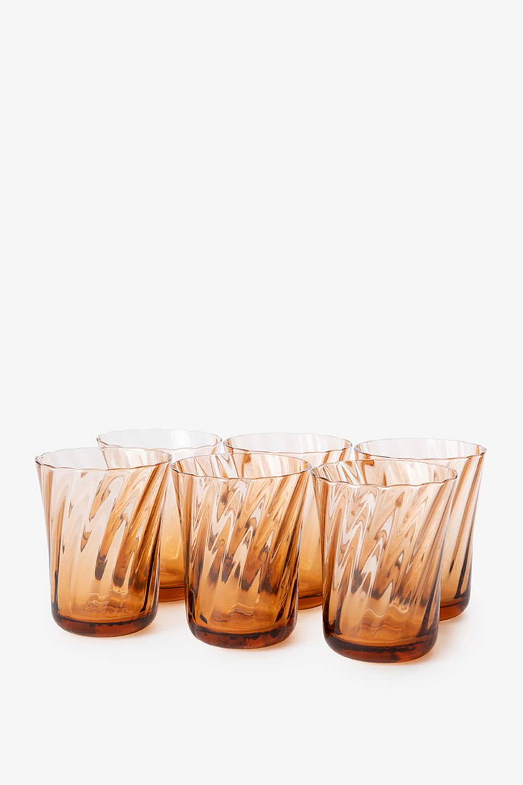 Verres à eau aspect dentelé - marron