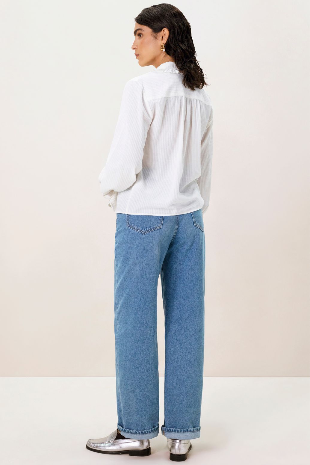 Bluse mit Rüschen-Details - offwhite