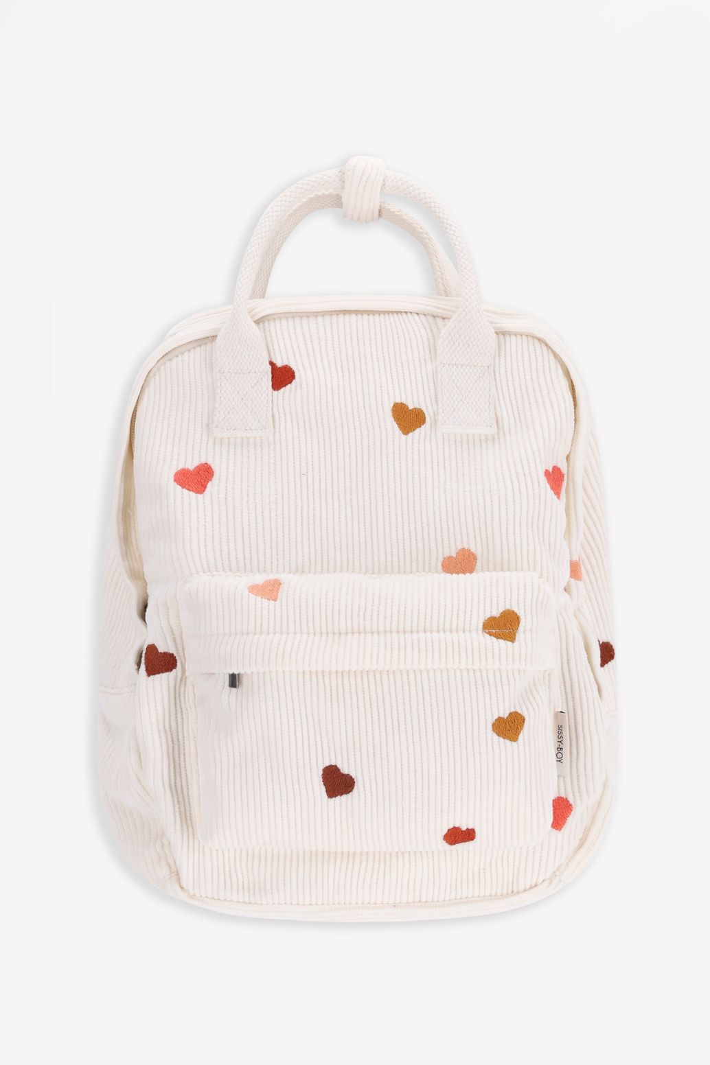 Witte rugzak met hartjes embroidery