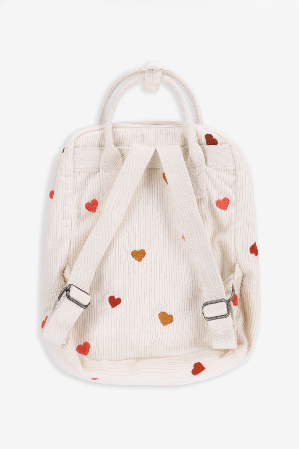 Witte rugzak met hartjes embroidery