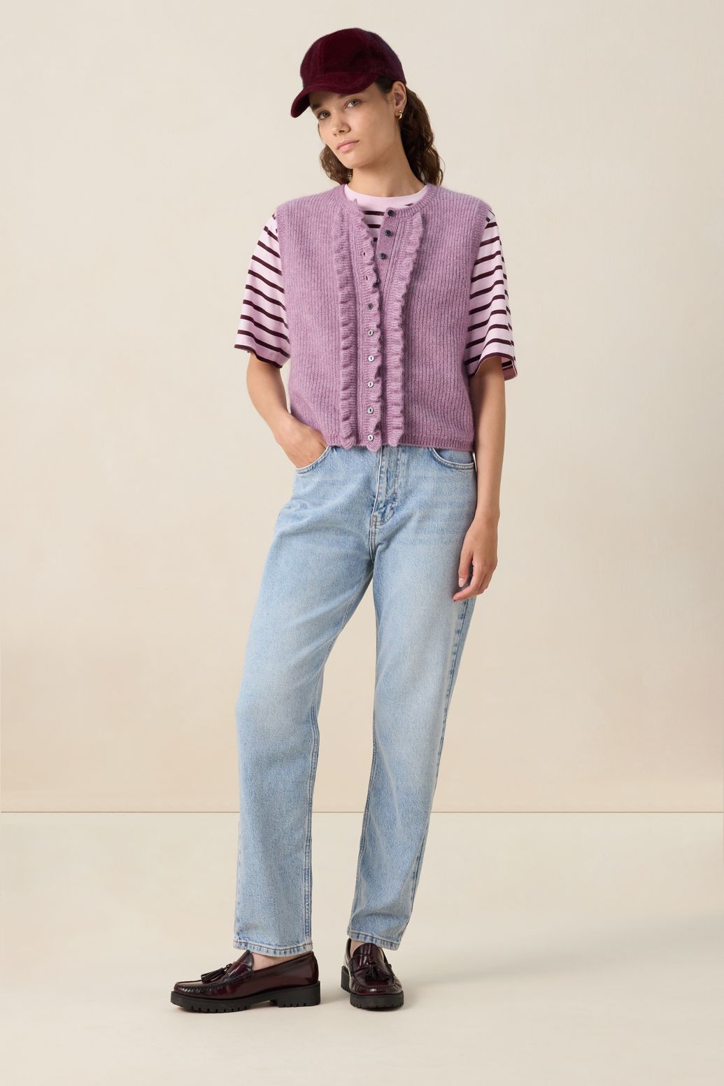 High Waist-Jeans Slim Fit - blau