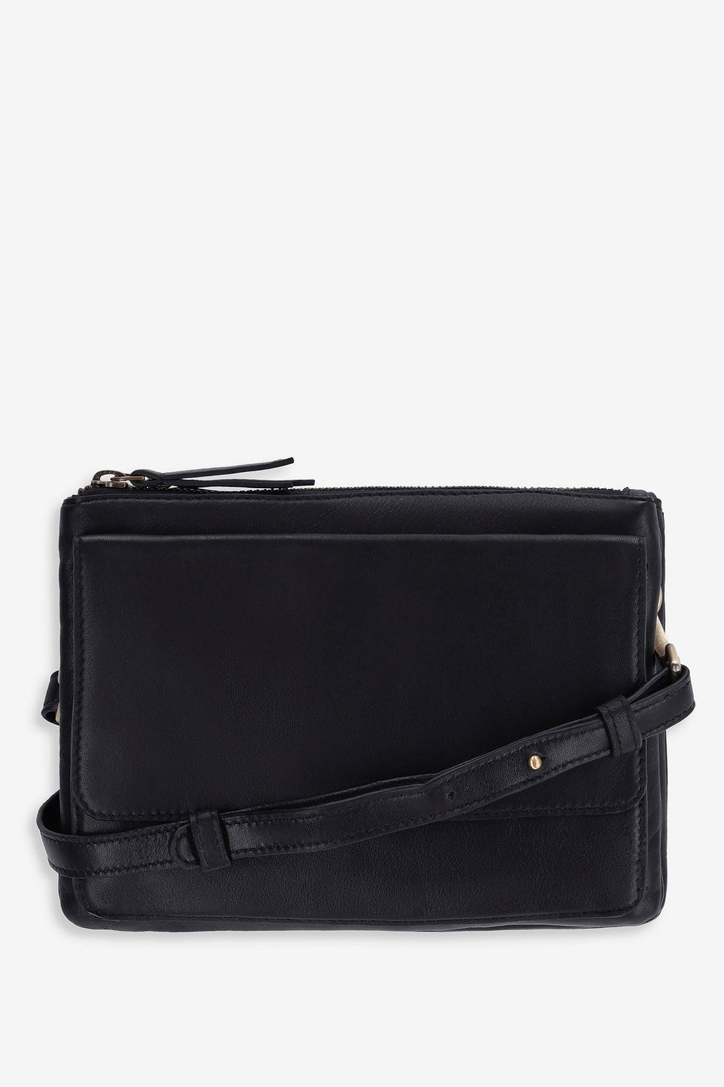 Sac bandoulière en cuir - noir