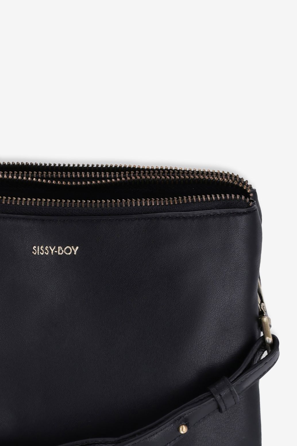 Zwarte leren crossbody tas
