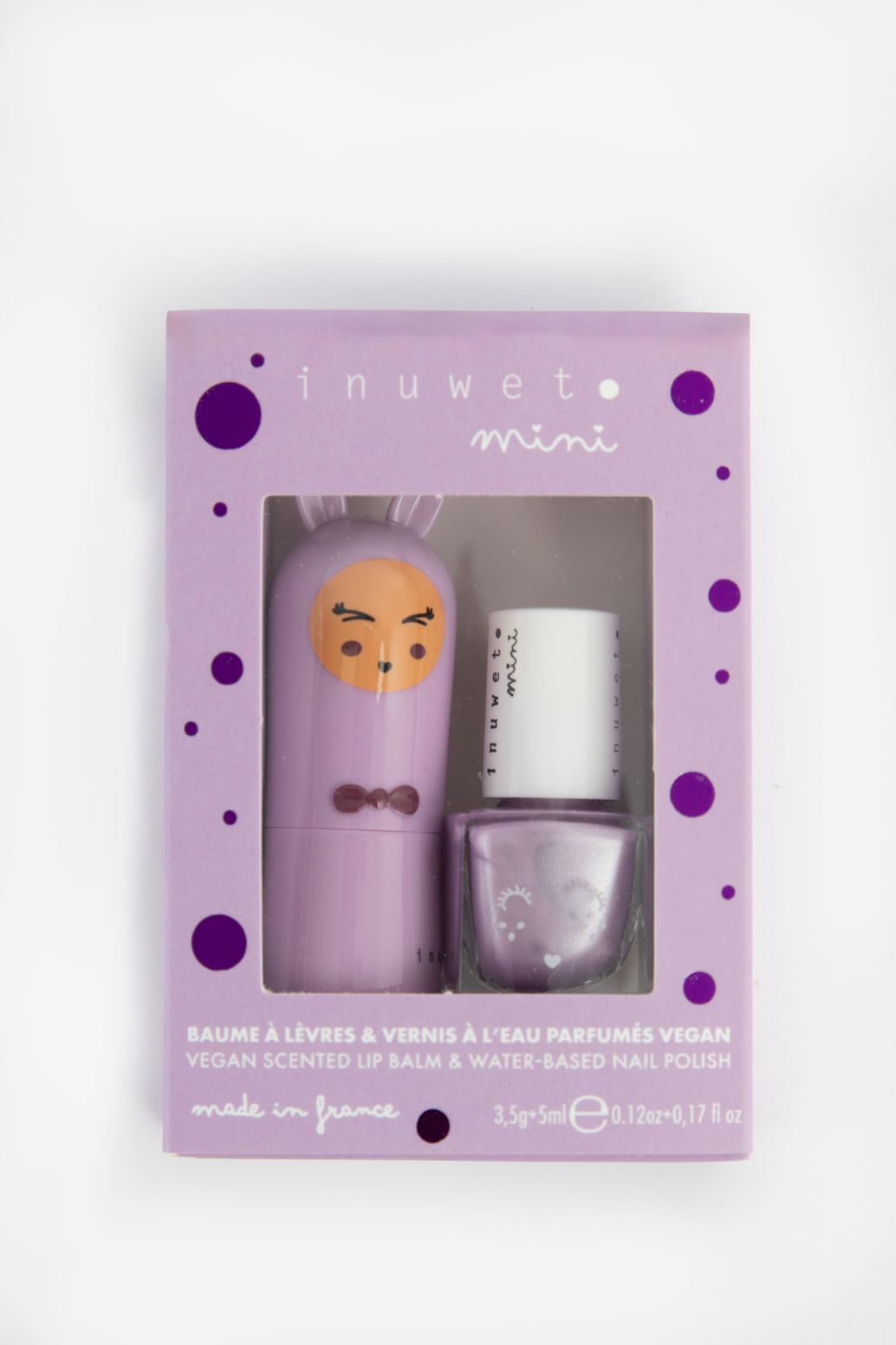 Inuwet lichtpaarse duo make-up set