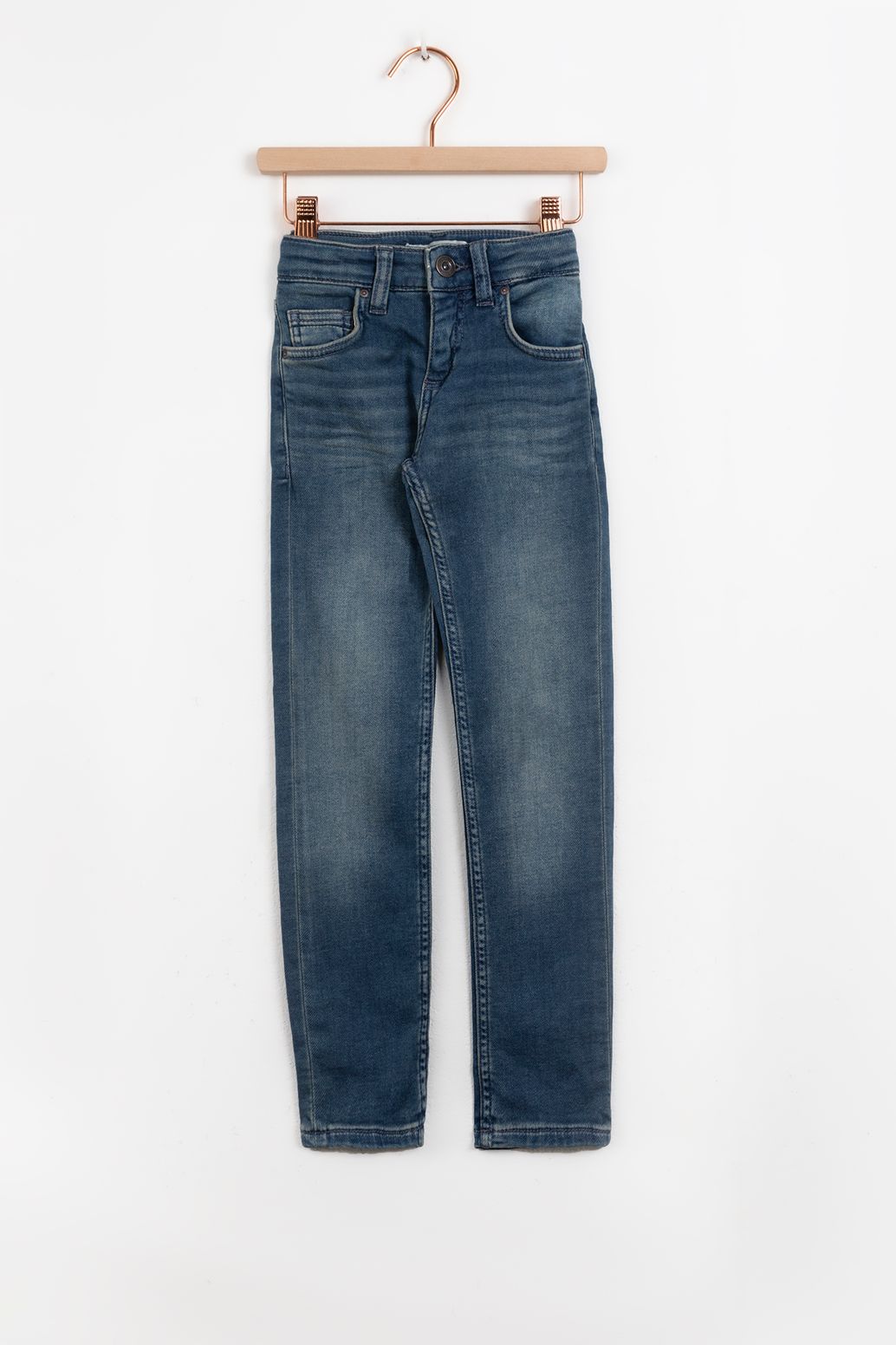 Donkerblauwe slim fit jog jeans