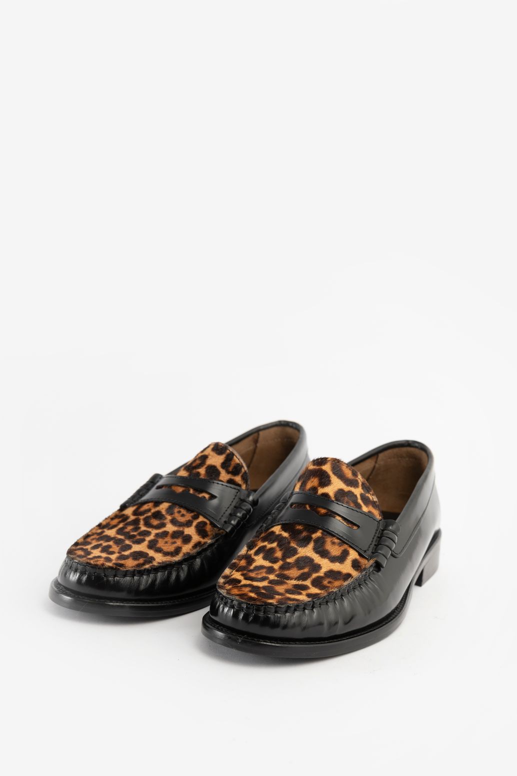 Loafer mit Leoprint - schwarz