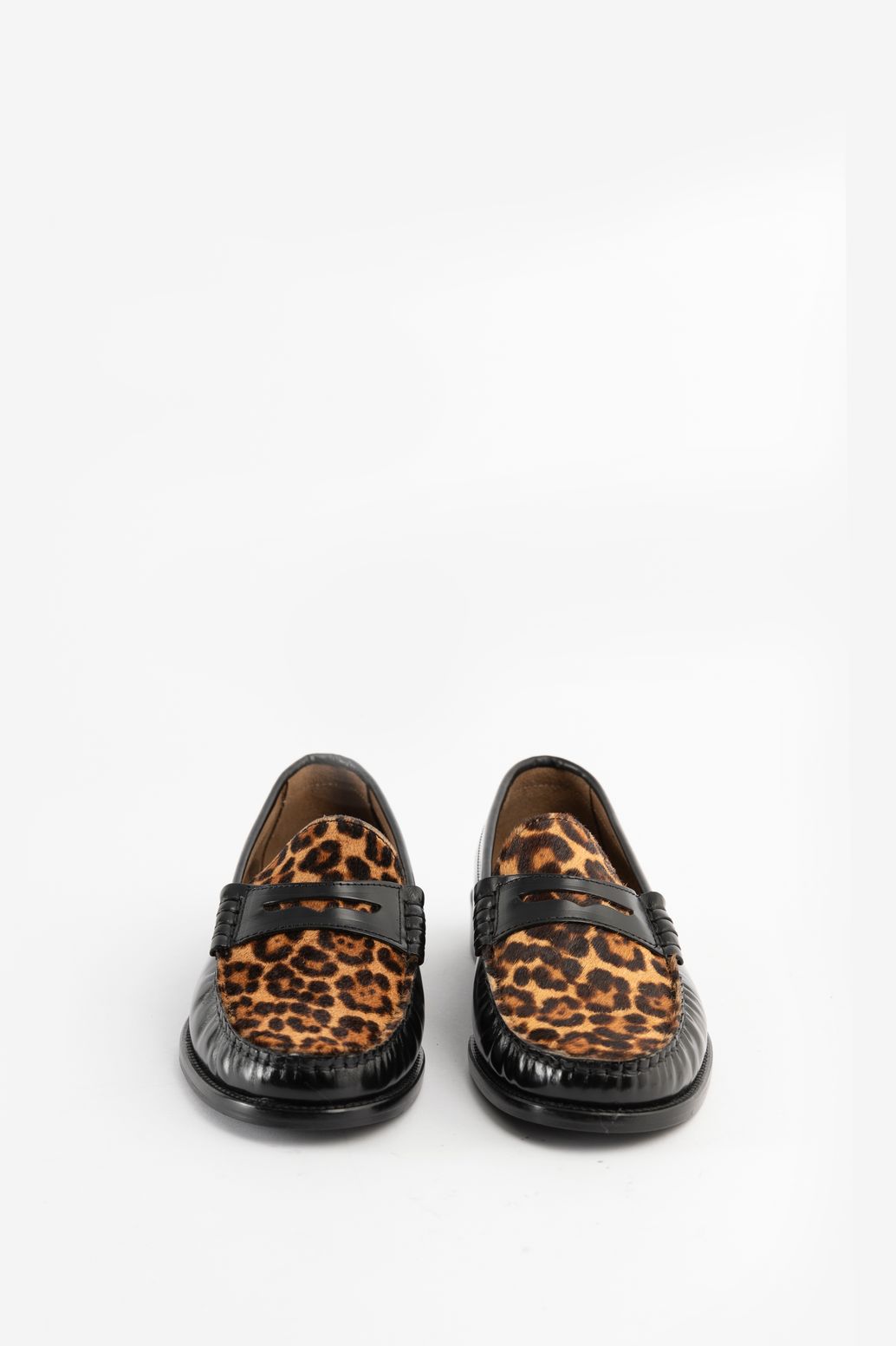 Loafer mit Leoprint - schwarz