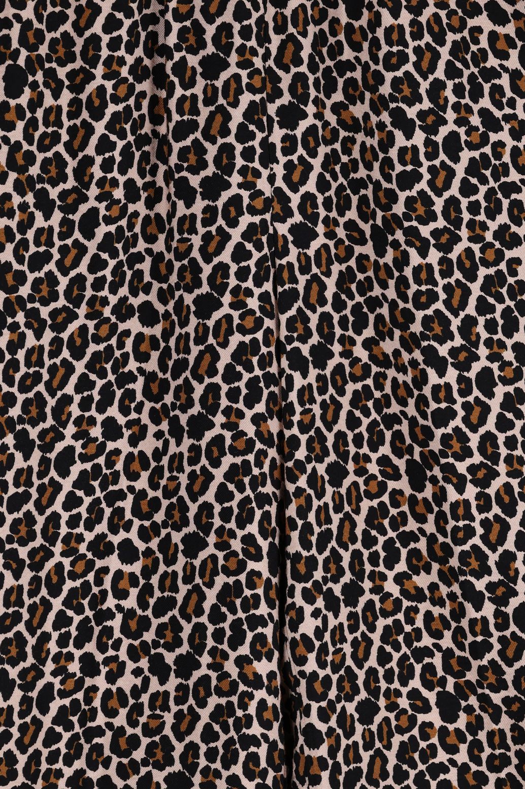 Bruine high waist wide leg broek met leopard print