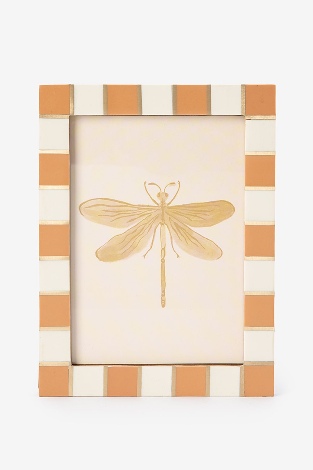 Oranje fotolijstje met checker rand