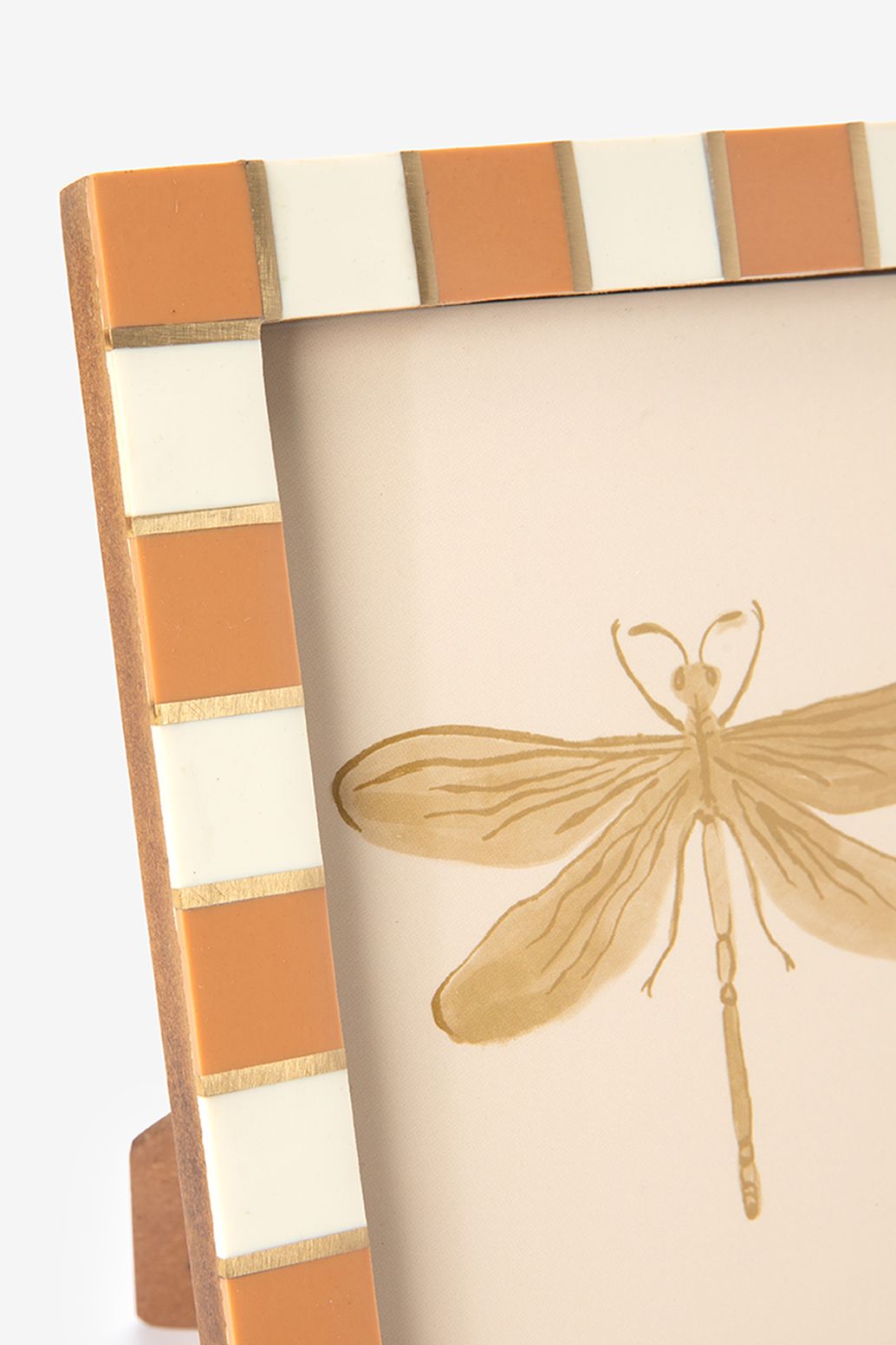 Oranje fotolijstje met checker rand