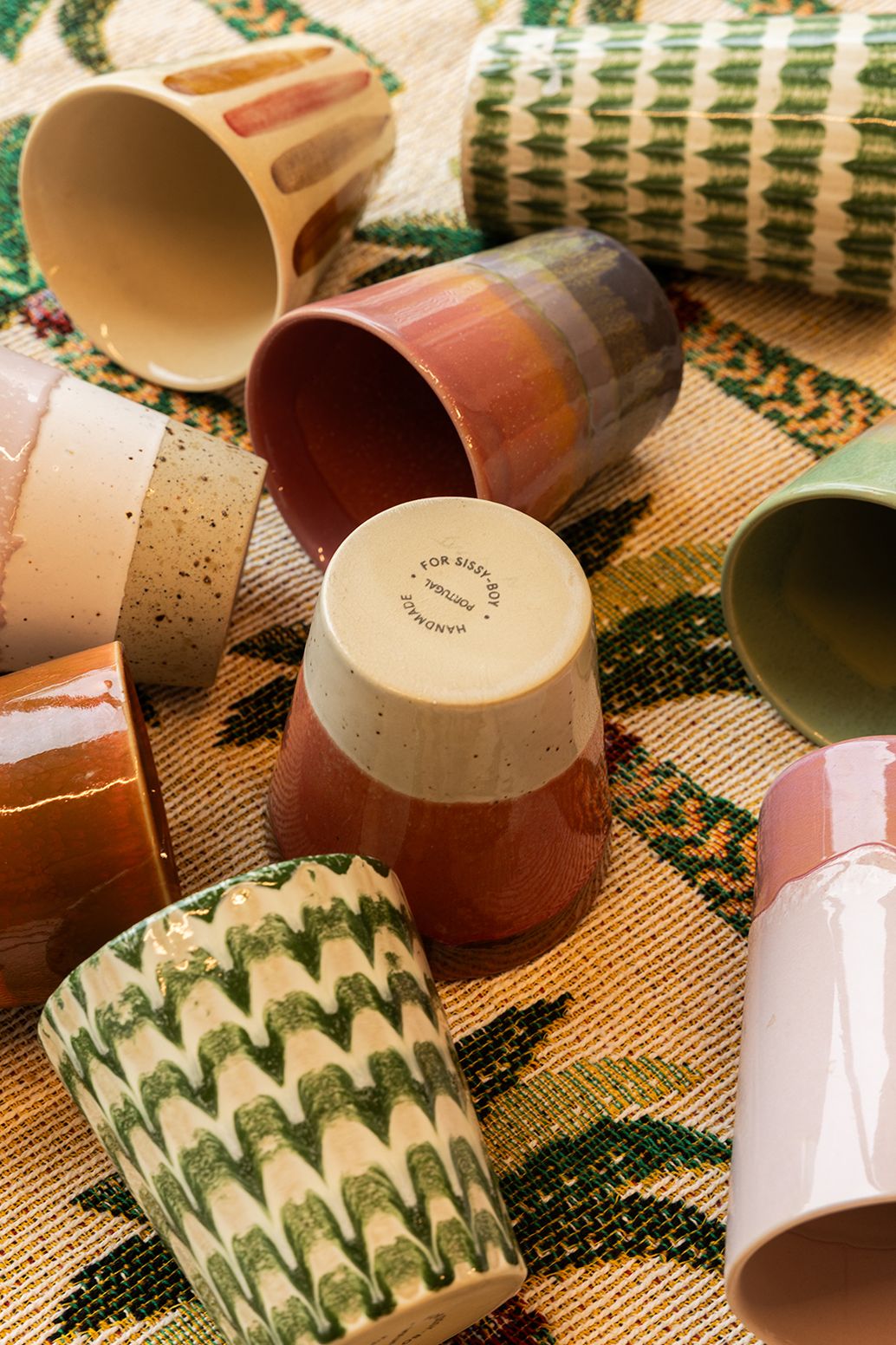 Kaffeebecher mit Print - grün