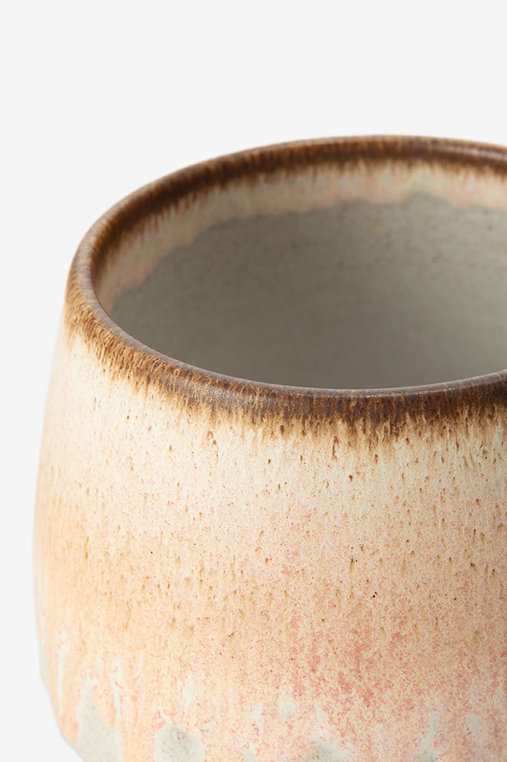 Tasses avec anse en céramique - rose clair/vert