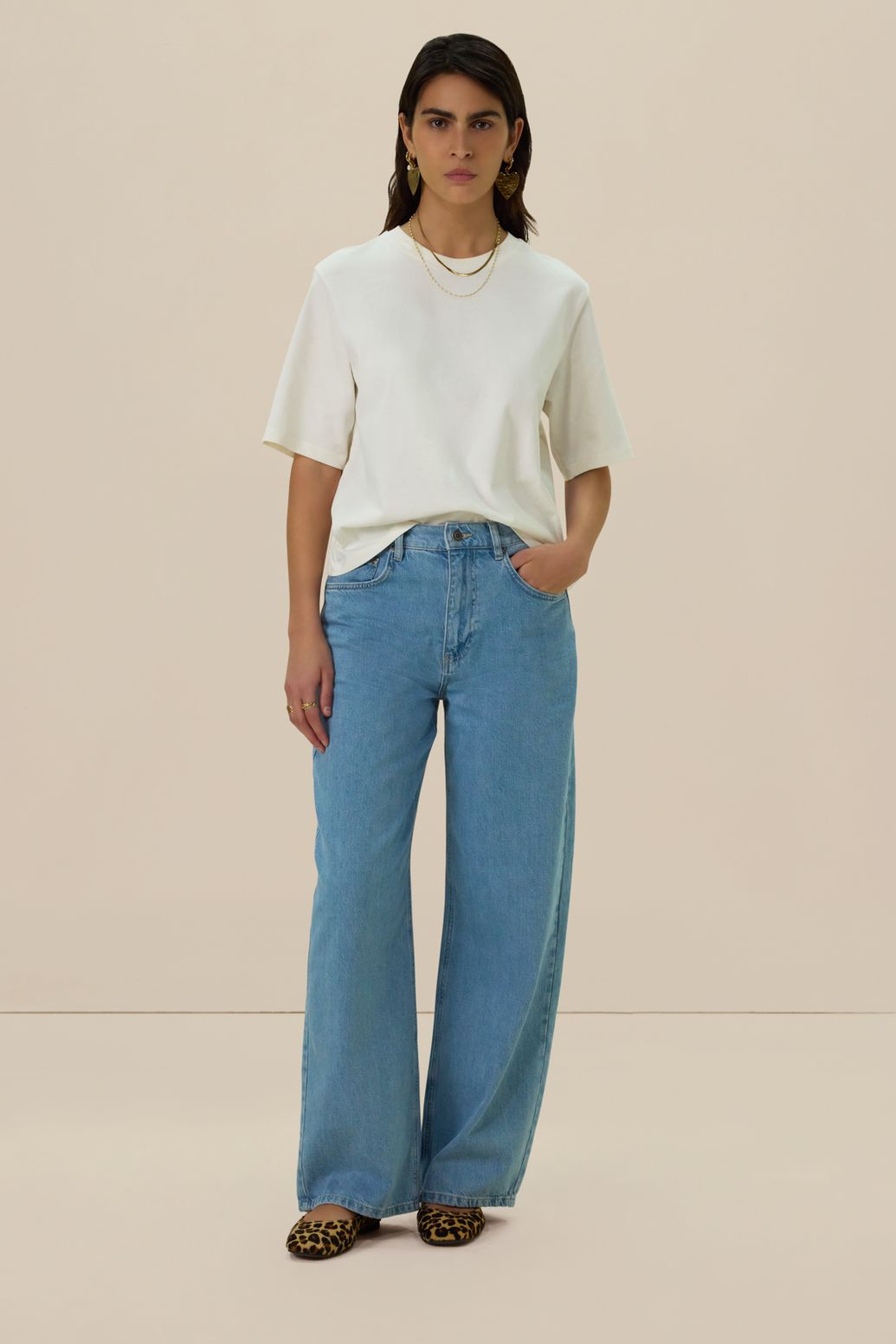 Wide Leg Jeans - blau