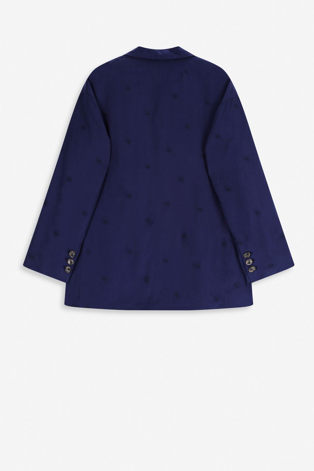 Donkerblauwe oversized blazer met embroidery