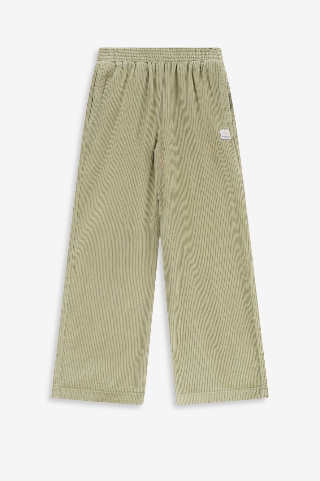 Pantalon large en velours côtelé - vert clair