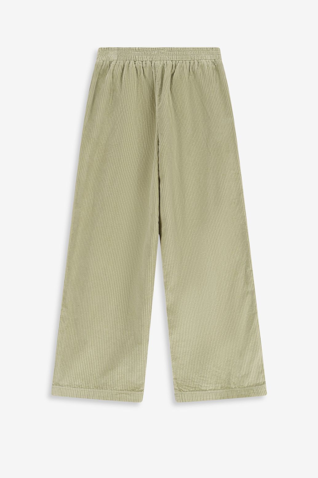 Pantalon large en velours côtelé - vert clair