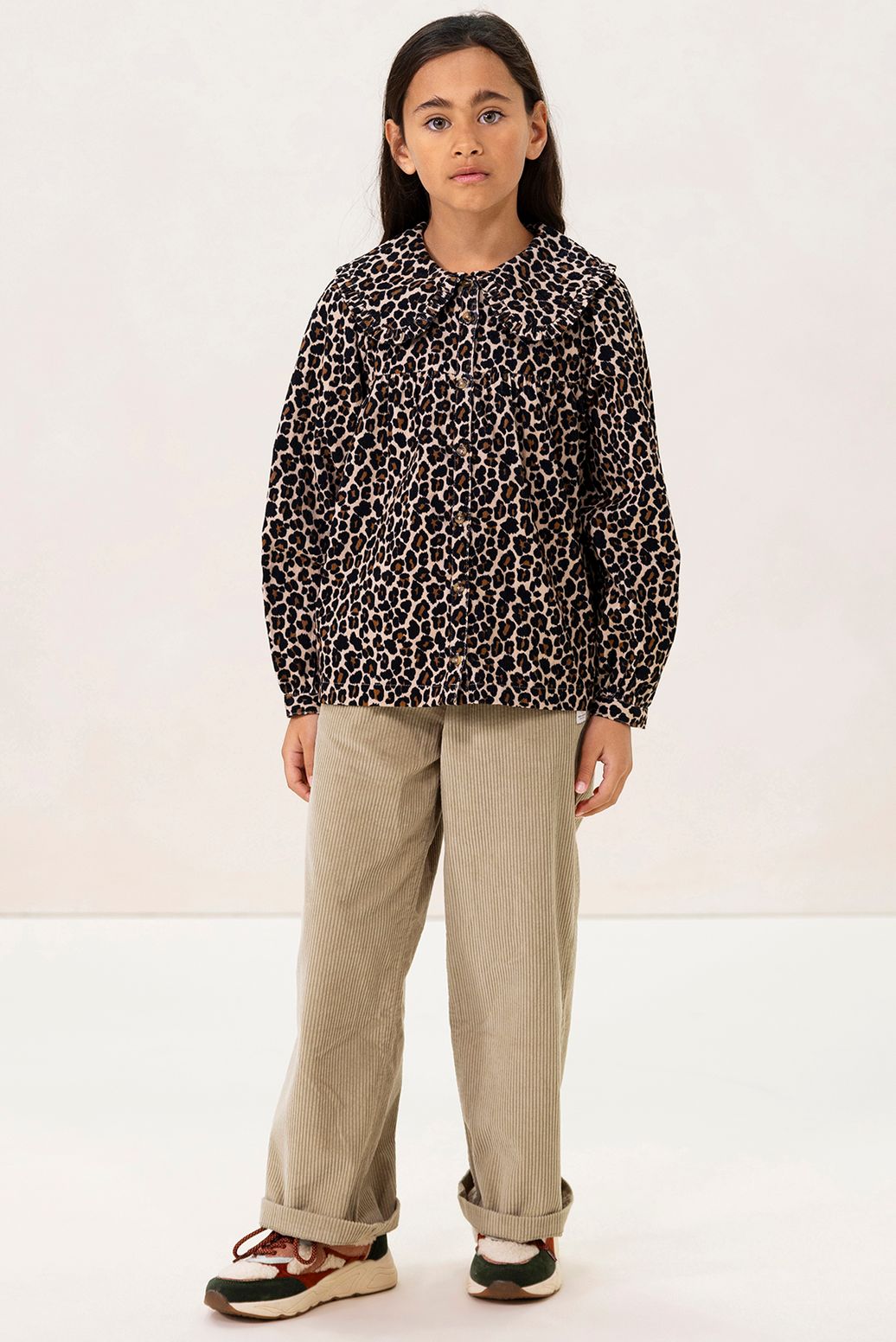 Pantalon large en velours côtelé - vert clair